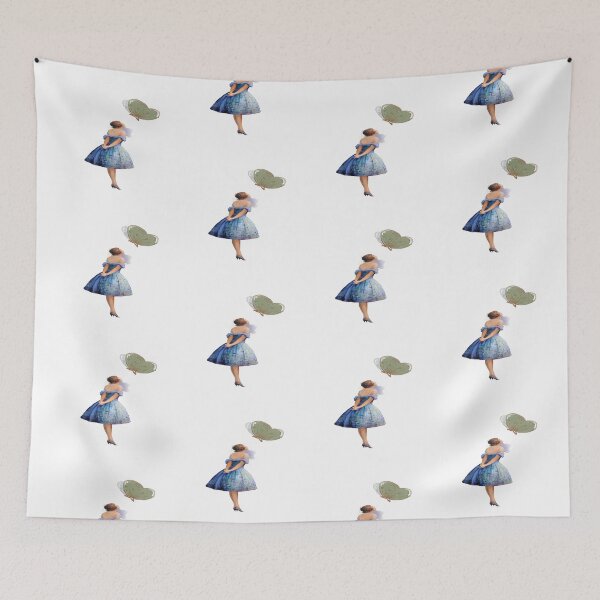 Item preview, Girl admiring a butterfly designed and sold by senavillrena.
