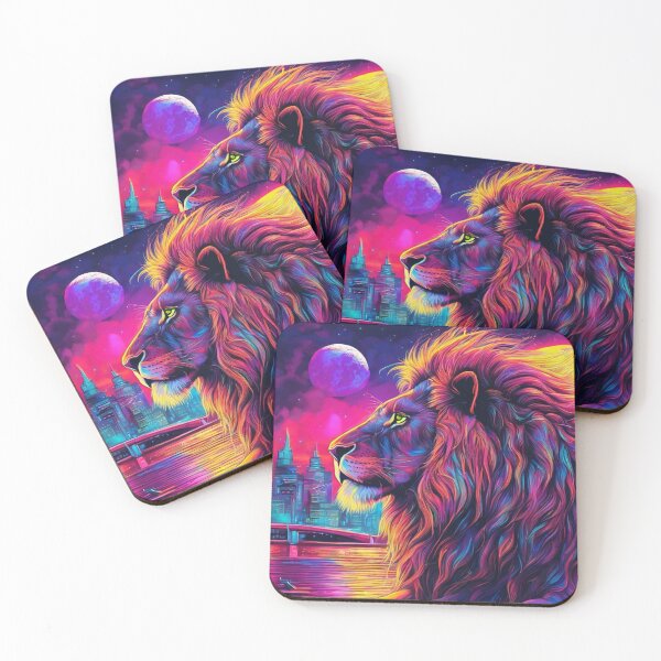 Item preview, A muscular lion on the outskirts of the city, illuminated by the moonlight. designed and sold by domepicturez.