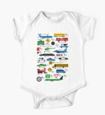Planes, Trains, and Automobiles Alphabet Shirt One Piece - Short Sleeve