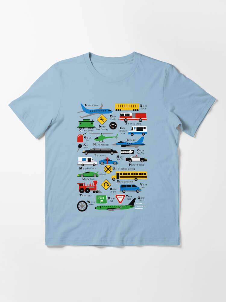 "Planes, Trains, and Automobiles Alphabet Shirt" Tshirt for Sale by