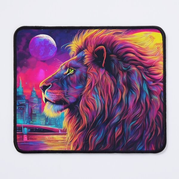Item preview, A muscular lion on the outskirts of the city, illuminated by the moonlight. designed and sold by domepicturez.