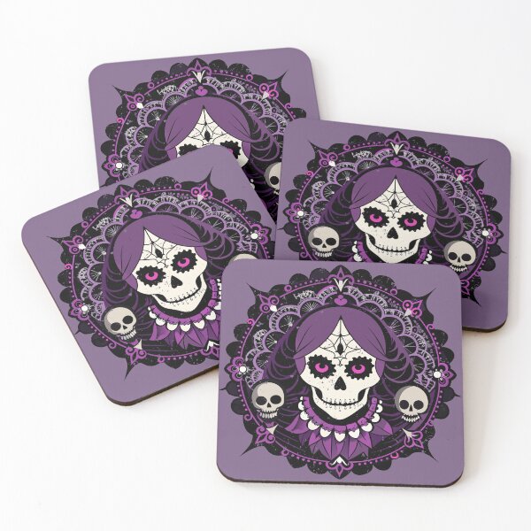 Item preview, Halloween Skulls Gems Flower Lace Gothic Glam designed and sold by popanato.