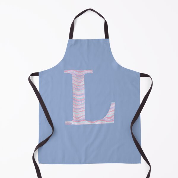 Item preview, Initial L Rose Quartz And Serenity Pink Blue Wavy Lines designed and sold by theartofvikki.