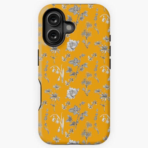Aperçu de l'œuvre Moutarde jaune Vintage Style Floral créée et vendue par heydaydesign.