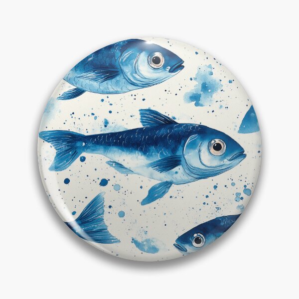 Item preview, Abstract illustration of a lot of small blue fish pattern designed and sold by DariyaDell.