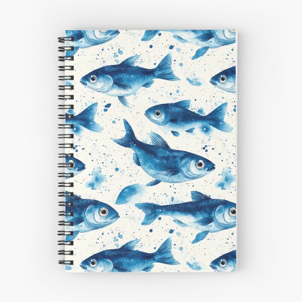 Item preview, Abstract illustration of a lot of small blue fish pattern designed and sold by DariyaDell.