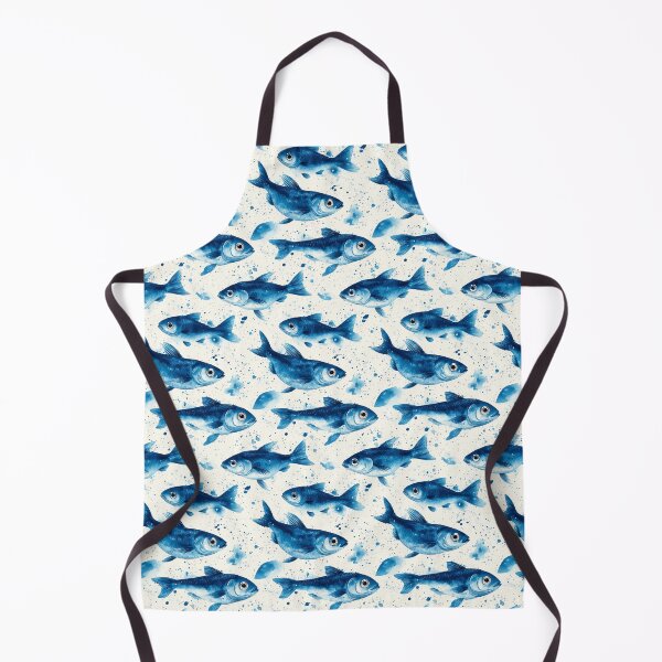 Item preview, Abstract illustration of a lot of small blue fish pattern designed and sold by DariyaDell.