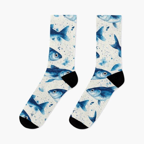 Item preview, Abstract illustration of a lot of small blue fish pattern designed and sold by DariyaDell.