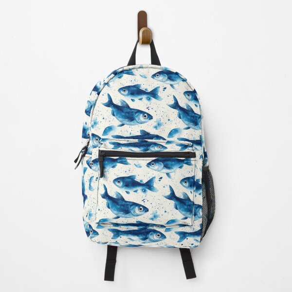 Item preview, Abstract illustration of a lot of small blue fish pattern designed and sold by DariyaDell.