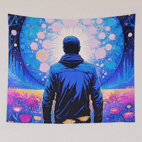 Item preview, Man Walking Through Flower Field designed and sold by GrizzlyCollective.