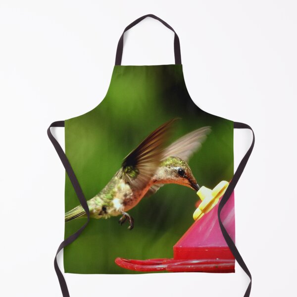Item preview, Ruby Throat Hummingbird Feeding at Feeder Hovering designed and sold by Yellow Bird Studios.