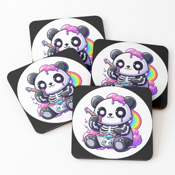 Item preview, Kawaii Panda: Skeleton and rainbows designed and sold by Mechanical-Artt.