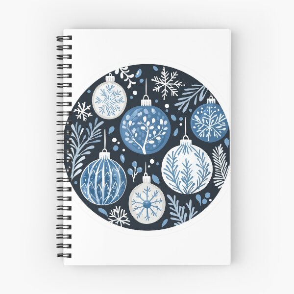 Aperçu de l'œuvre Autocollant de décorations de Noël bleues et de flocons de neige créée et vendue par Liseri.