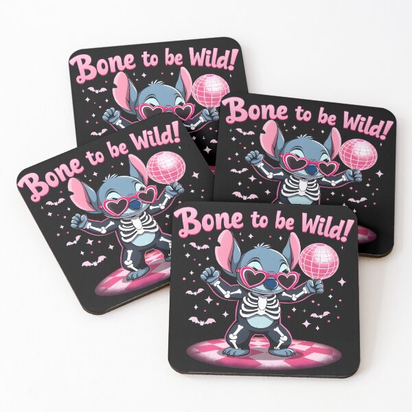 Item preview, Halloween Stitch "Bone to be Wild" a funny halloween design for Spooky Autumn season designed and sold by TheInkyOwl-TIO.