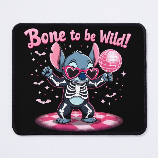 Item preview, Halloween Stitch "Bone to be Wild" a funny halloween design for Spooky Autumn season designed and sold by TheInkyOwl-TIO.