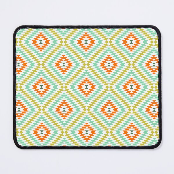 Item preview, Geometric Ikat Pattern 2 Orange Mustard Yellow Blue And White designed and sold by QuestingPixel.
