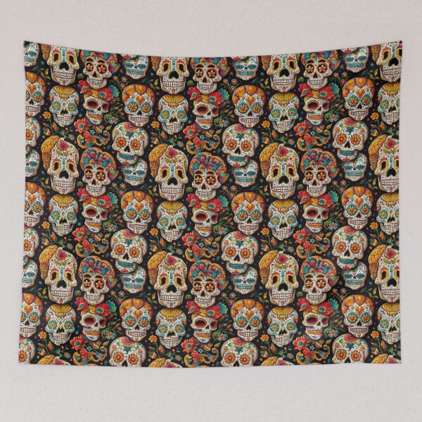 Item preview, Dia De Los Muertos Day of the Dead Mexican Sugar Skull Pattern designed and sold by Draculaura2009.