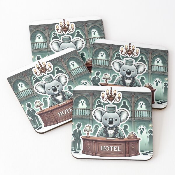 Item preview, Koala Bellhop at Haunted Hotel with Ghostly Guests designed and sold by Koalangel.