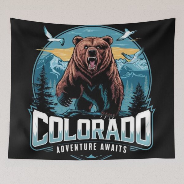 Item preview, powerful grizzly bear 'Colorado - Adventure Awaits' designed and sold by 123ks.