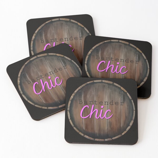 Item preview, Bartender Chic Acrylic Painted Drum Lid MINE Funny Cool designed and sold by ClosLineDesigns.