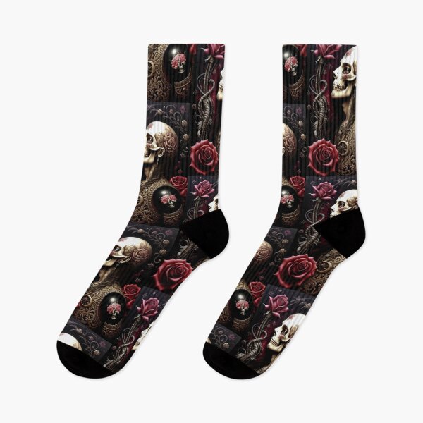 Item preview, Gothic Skull Roses designed and sold by TheDarkWardrobe.