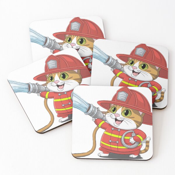 Item preview, Firefighter Feline – Brave Cat Rescuer designed and sold by StyleSwitch.