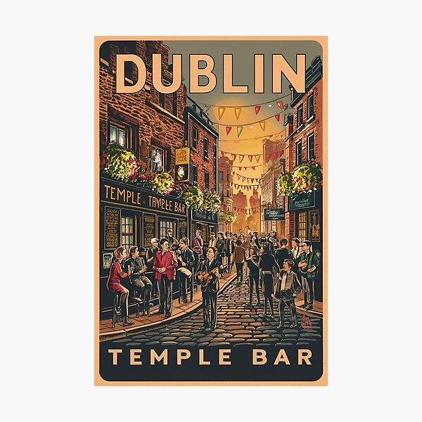 Item preview, Dublin Vintage Travel Poster designed and sold by TravelerRat.