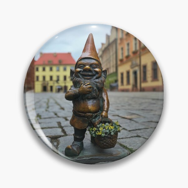 Item preview, Thinking of Wroclaw - Gnome With Basket of Flowers designed and sold by Purrfecta.