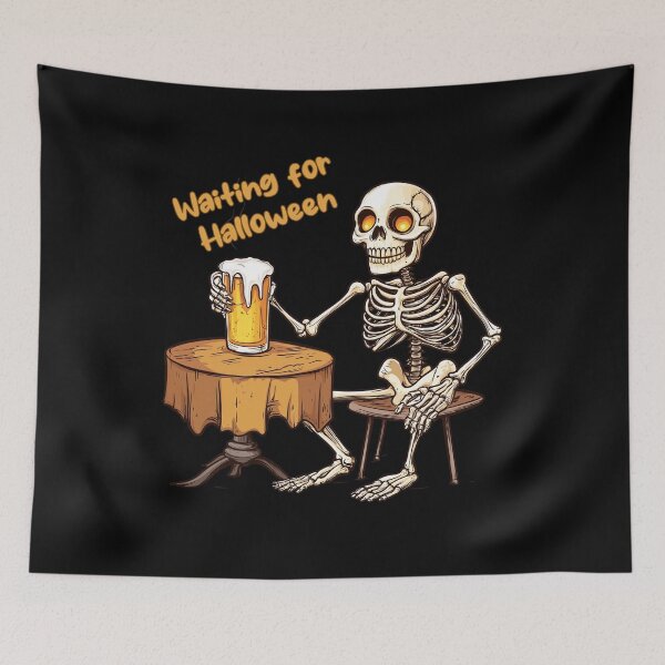 Item preview, Skeleton Waiting For Halloween designed and sold by TeeTemptation.