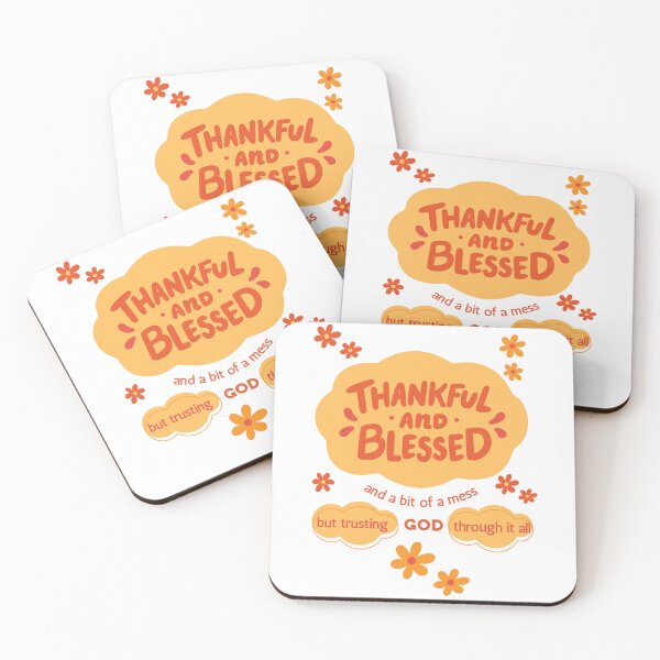 Item preview, Thankful and Blessed and a bit of a mess yellow orange GOD designed and sold by Ideas-BYDESiGN.