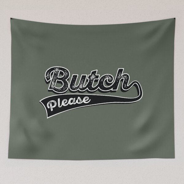 Item preview, Butch Please in black and white and a swoosh designed and sold by gayishdesign.