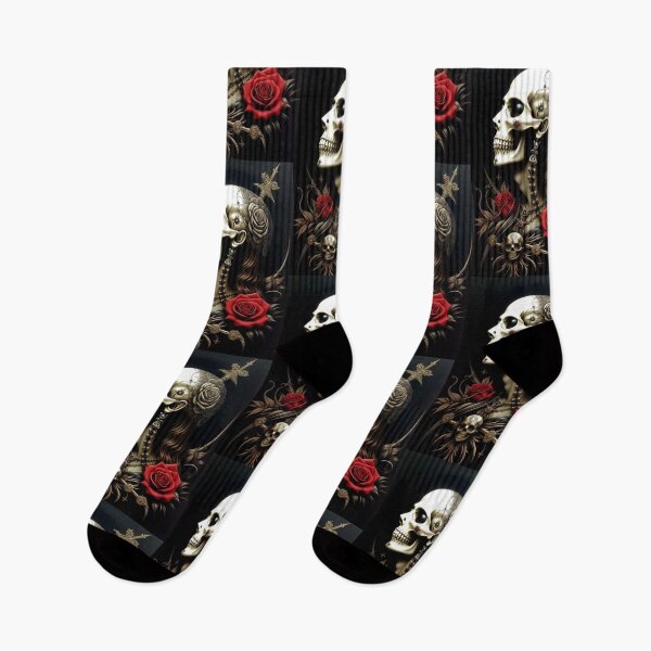 Item preview, Gothic Skull Roses designed and sold by TheDarkWardrobe.