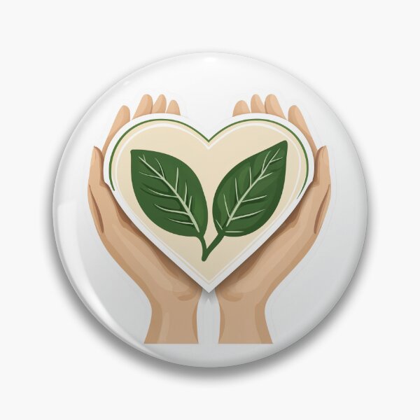 Item preview, Heart and Leaves in Hands Eco-Friendly Sticker designed and sold by Liseri.