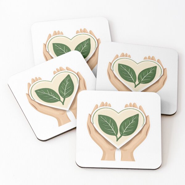 Item preview, Heart and Leaves in Hands Eco-Friendly Sticker designed and sold by Liseri.