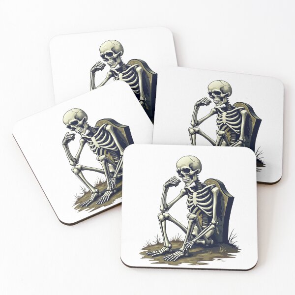 Item preview, Funny Skeleton Waiting For Halloween Design designed and sold by MimsTees.