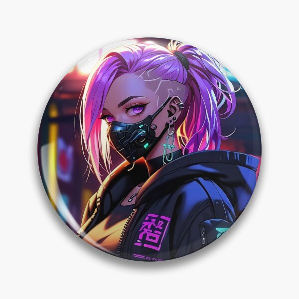 Item preview, Anime Posters Cyberpunk anime girl portrait Canvas Metal Print Poster Art Board designed and sold by RecortShirt.
