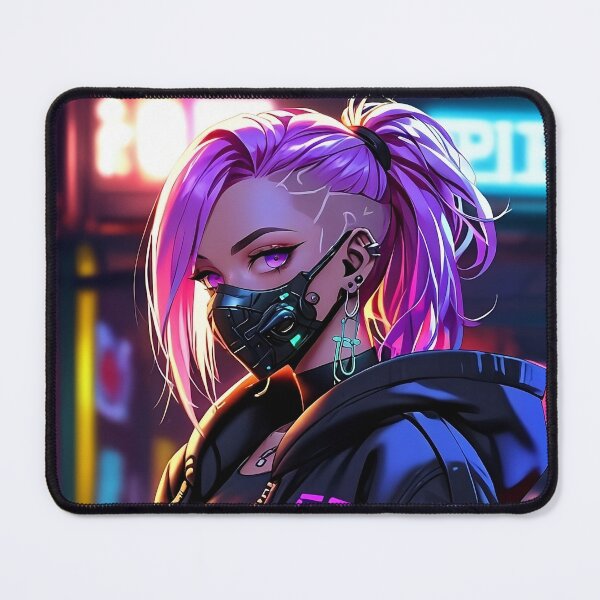 Item preview, Anime Posters Cyberpunk anime girl portrait Canvas Metal Print Poster Art Board designed and sold by RecortShirt.