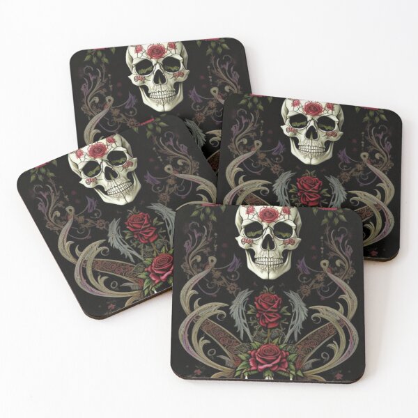 Item preview, Gothic Skull Roses designed and sold by TheDarkWardrobe.