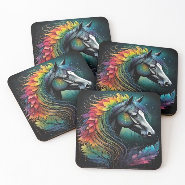 Item preview, Rainbow Feather Horse designed and sold by J-CCreations.