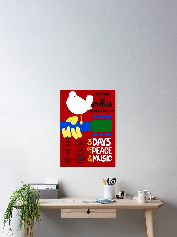 Thumbnail 2 of 3, Poster, Vintage Woodstock poster designed and sold by colliophoto.