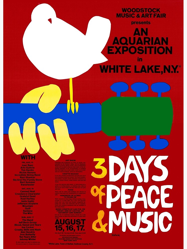 Thumbnail 3 of 3, Poster, Vintage Woodstock poster designed and sold by colliophoto.