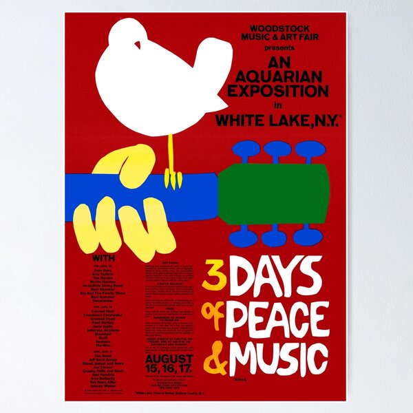 Artikel-Vorschau von Vintages Woodstock-Plakat, designt und verkauft von colliophoto.