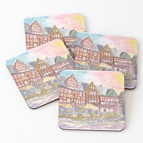 Item preview, Historic Half-Timbered Houses in Limburg Lahn on Ploetze Square designed and sold by artshop77.