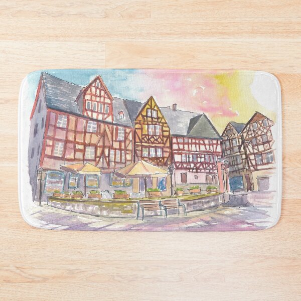 Item preview, Historic Half-Timbered Houses in Limburg Lahn on Ploetze Square designed and sold by artshop77.