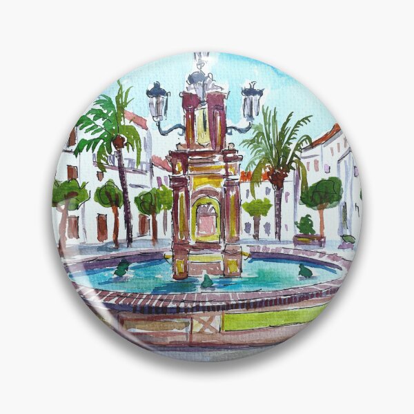 Item preview, Vejer de la Frontera Andalusia Spain Fountain Square Scene designed and sold by artshop77.