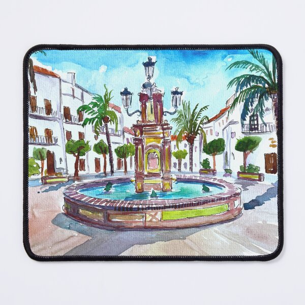 Item preview, Vejer de la Frontera Andalusia Spain Fountain Square Scene designed and sold by artshop77.
