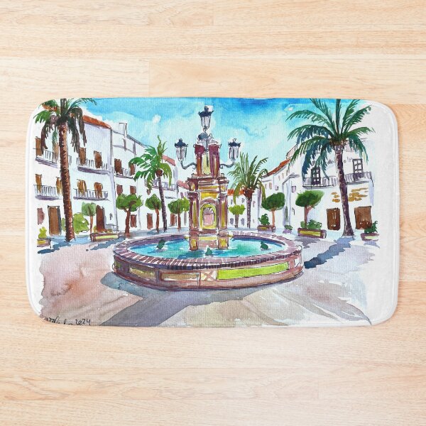 Item preview, Vejer de la Frontera Andalusia Spain Fountain Square Scene designed and sold by artshop77.