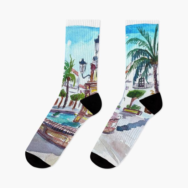 Item preview, Vejer de la Frontera Andalusia Spain Fountain Square Scene designed and sold by artshop77.