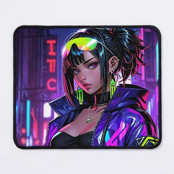Item preview, Anime Posters Cyberpunk anime girl portrait Canvas Metal Print Poster Art Board designed and sold by RecortShirt.