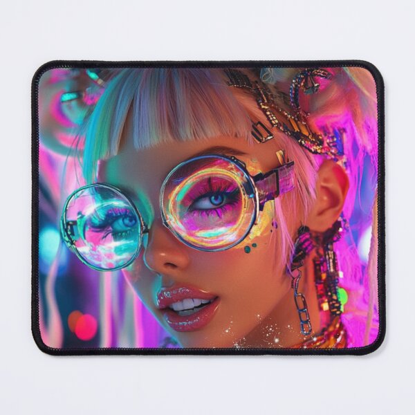 Item preview, Realistic cyber girl with glasses colorful designed and sold by pinkuardesign.